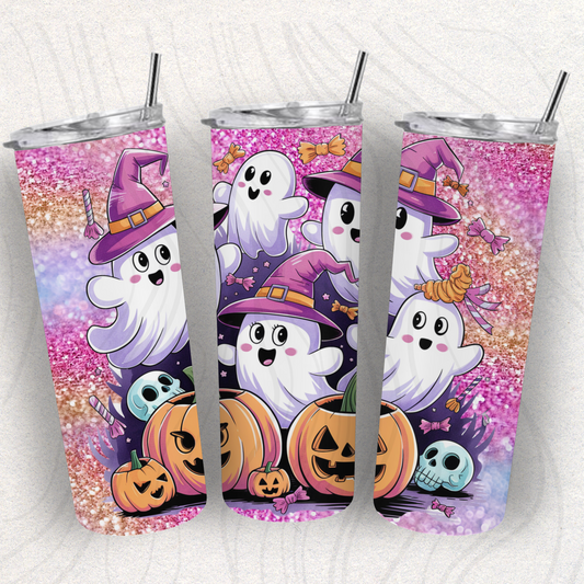 Cute Halloween Ghost Tumbler Wrap Transfer