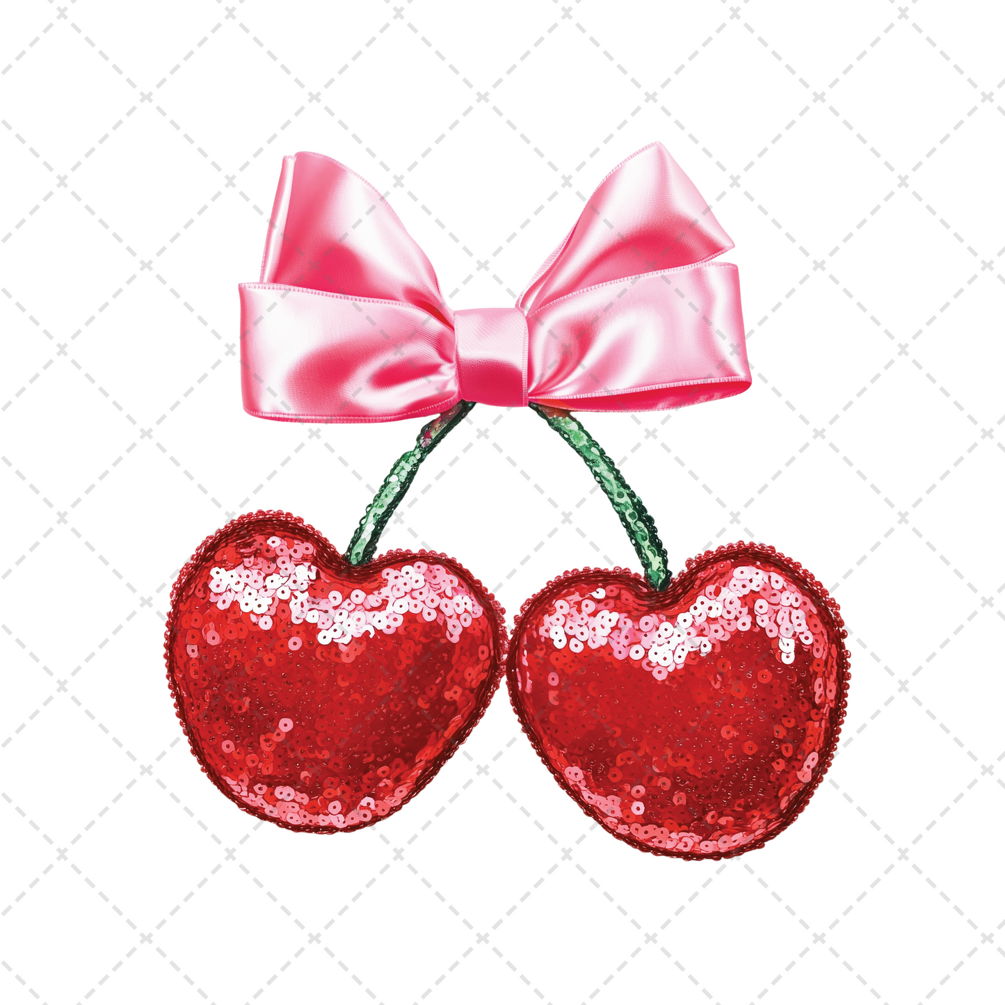 Faux Sequin Cherries Transfer