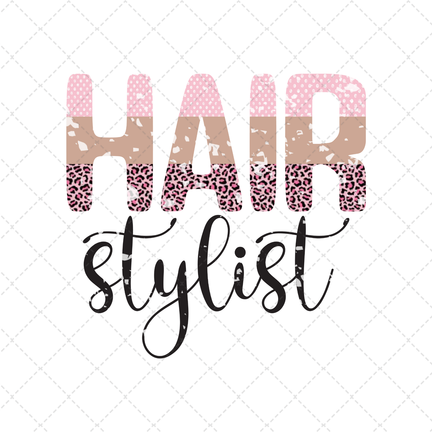 Hair Stylist Pink Leopard Transfer