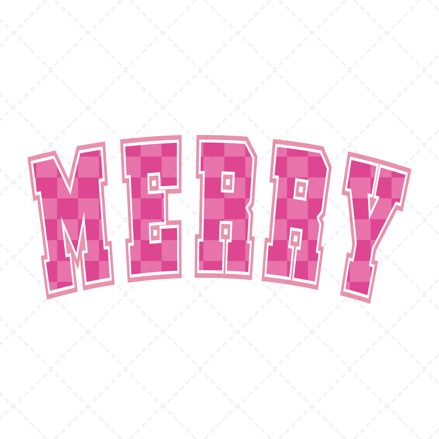 Merry Pink Plaid Transfer