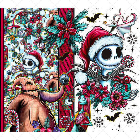 Skeleton Christmas Tumbler Wrap - Sublimation Transfer