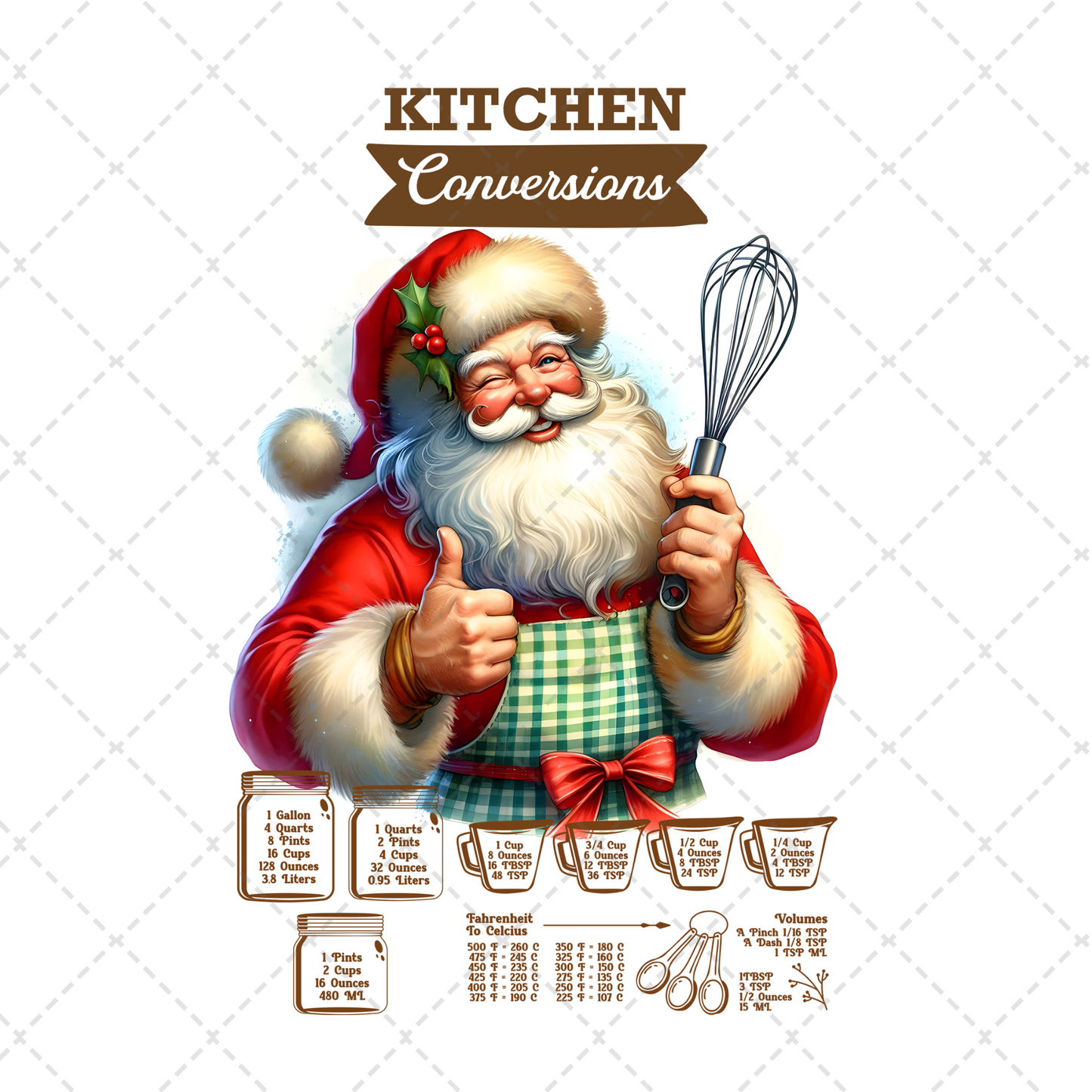 Santa Kitchen Conversion 3 Tea Towel Transfer