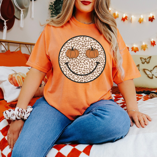 Fall Leopard Smiley Transfer