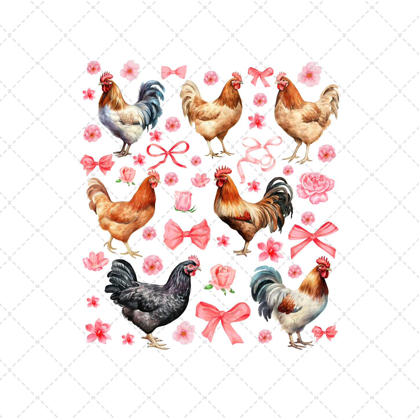 Coquette Chickens Transfer