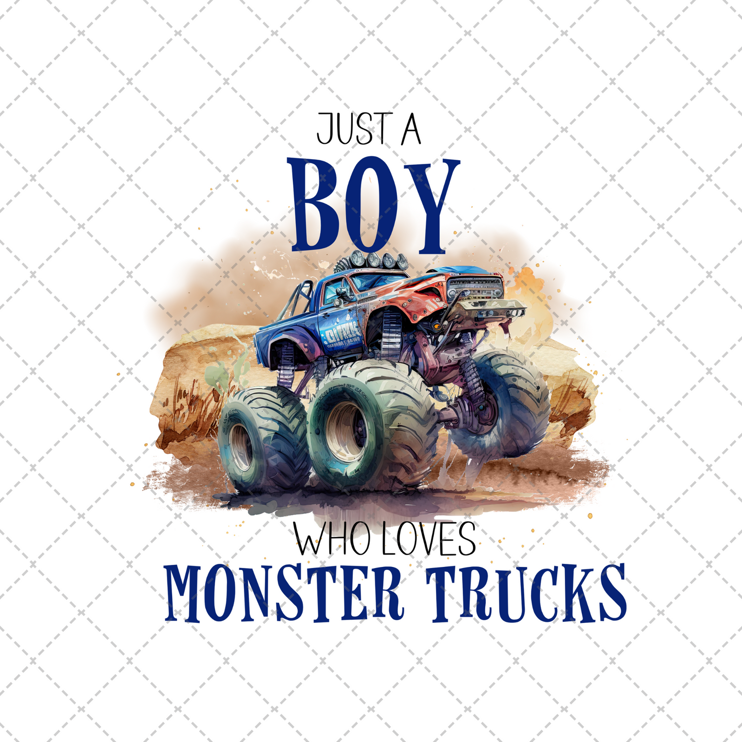 Just A Boy Who Loves Monster Trucks Transfer