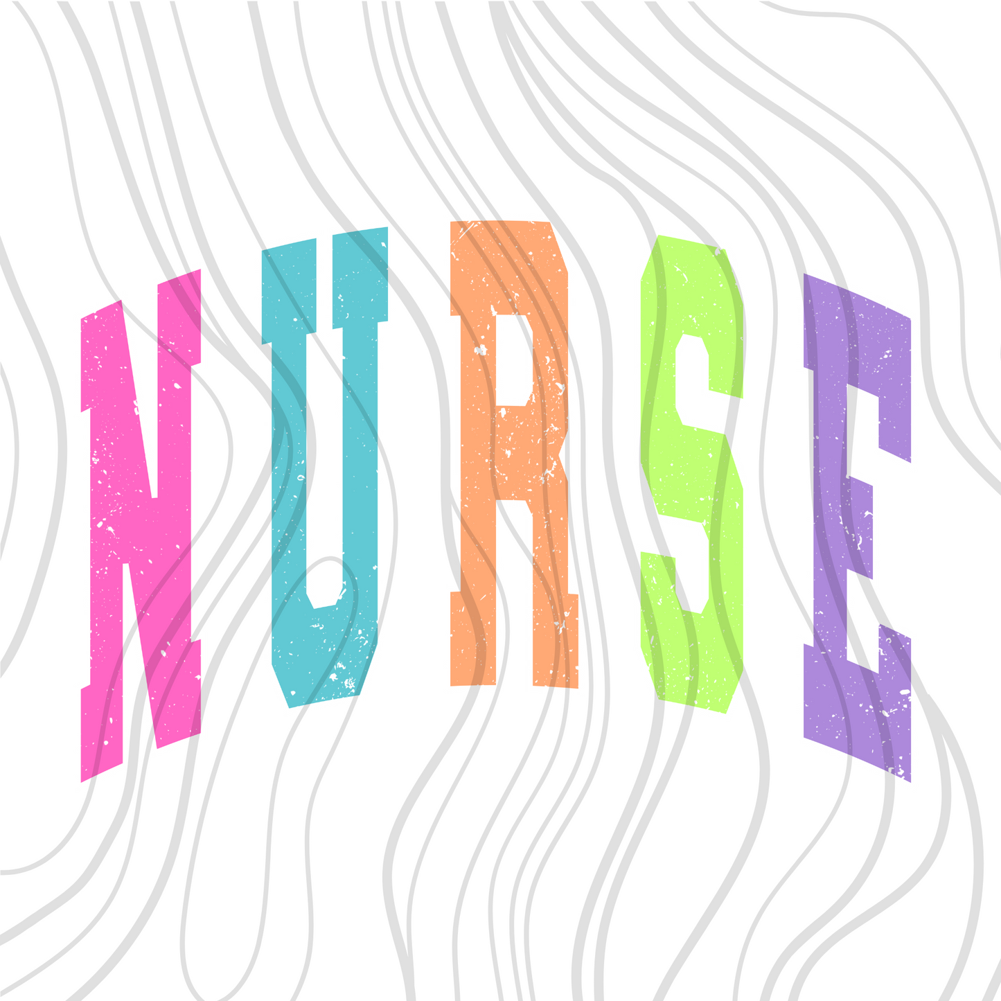 Nurse Varsity Bright Colors Transfer
