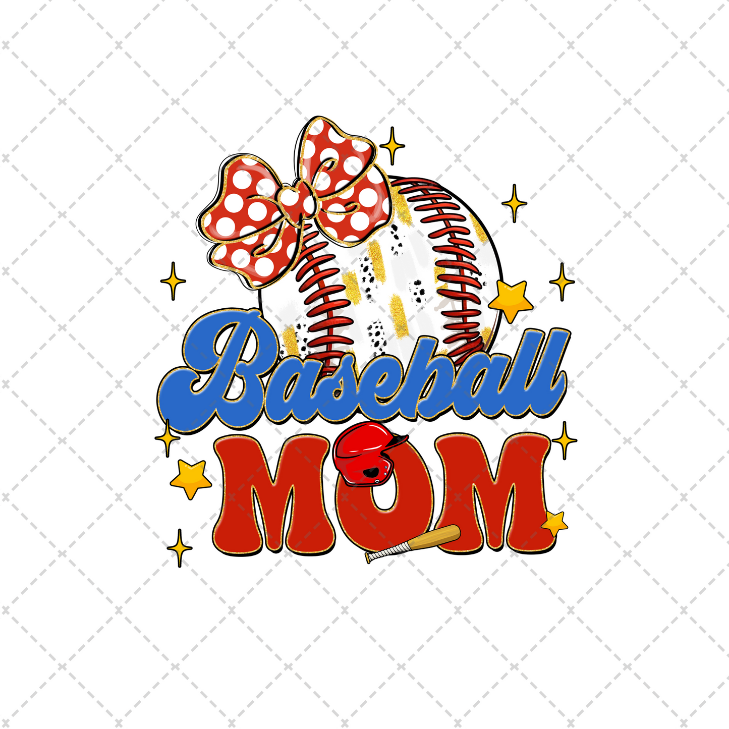 Brush Stroke Baseball Mom Transfer