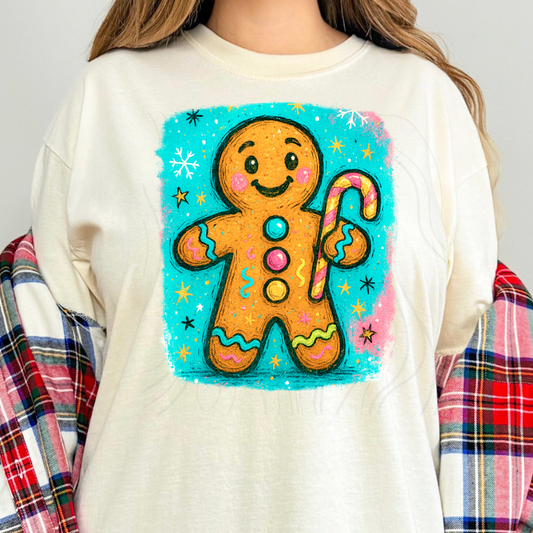 Watercolor Gingerbread Man Transfer