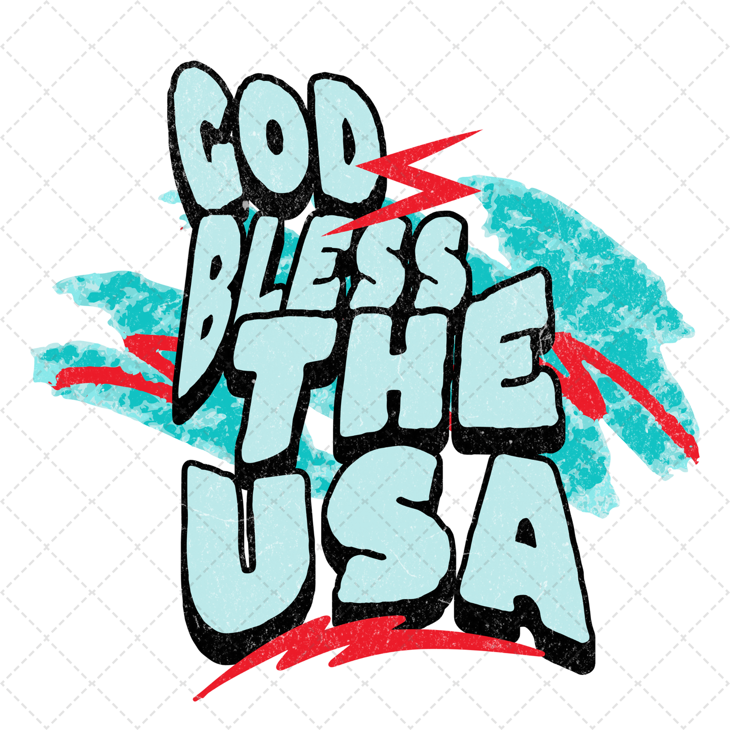 God Bless The USA Vintage Transfer