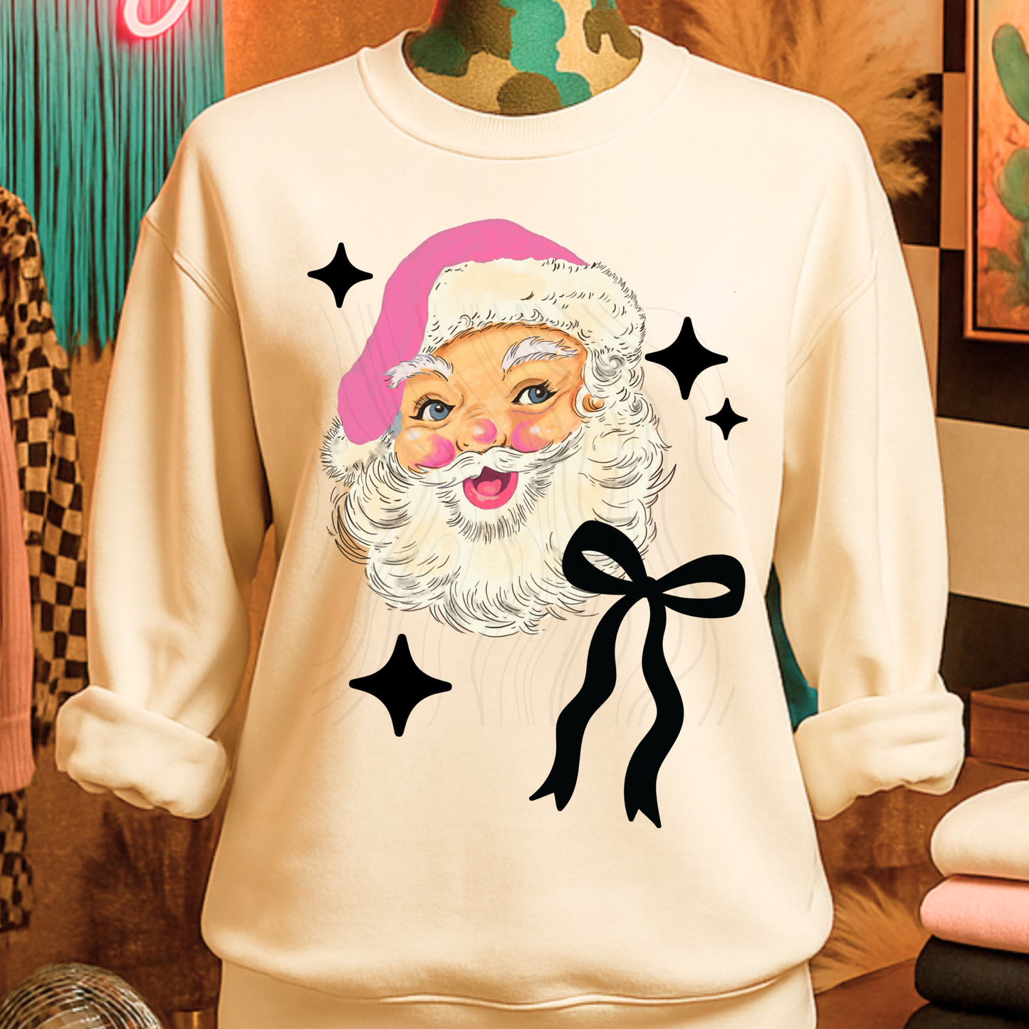 Pink Santa Transfer** TWO PART DESIGN*SOLD SEPARATELY**