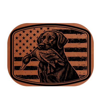 Lab & Duck Flag Leather Patch