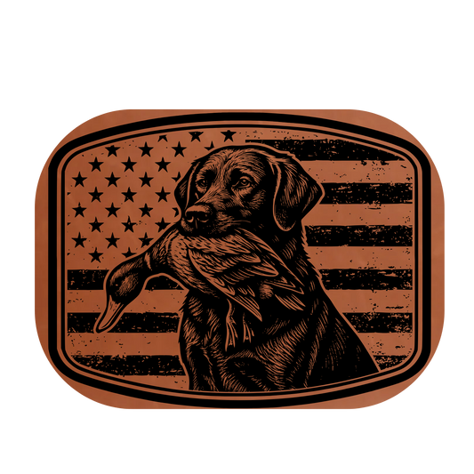 Lab & Duck Flag Leather Patch