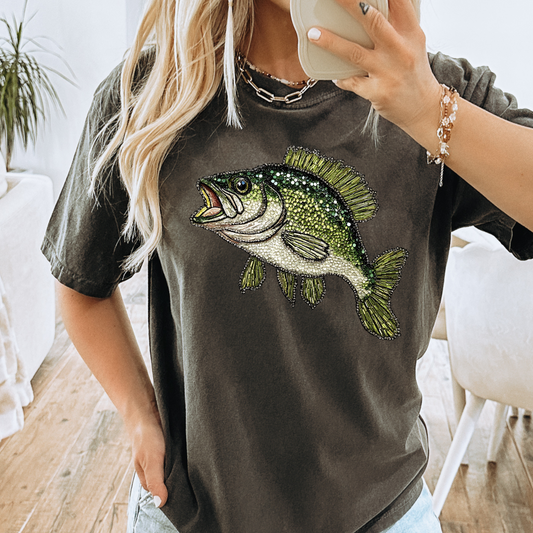 Faux Rhinestone Fish Transfer