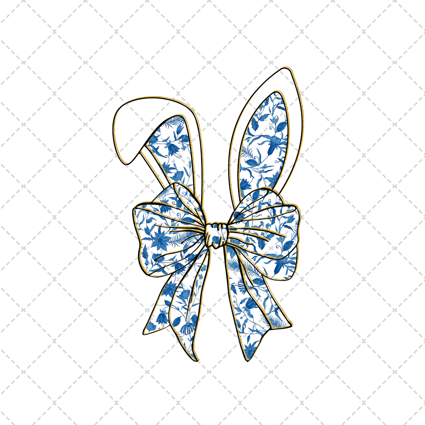 Blue Easter Bunny Coquette Transfer