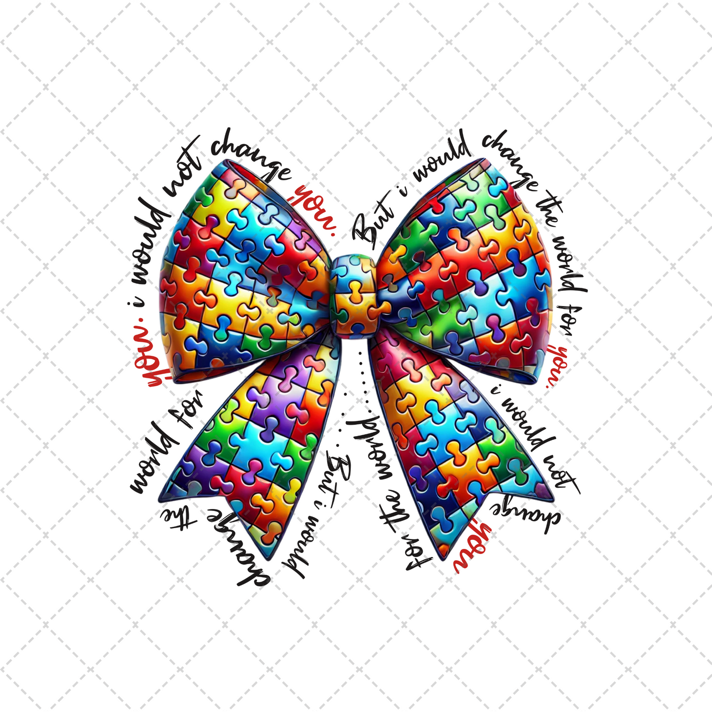 Autism Puzzle Bow Transfer