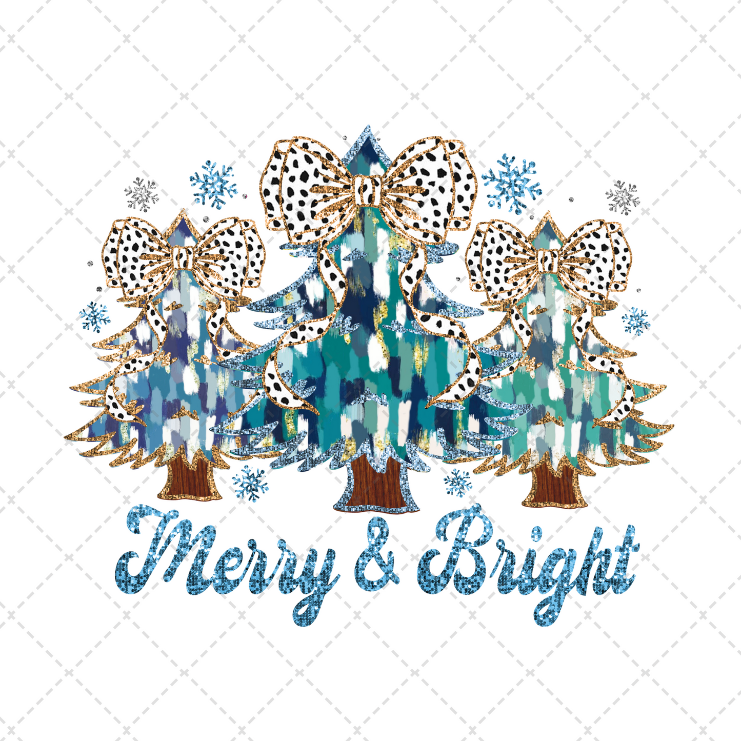 Blue Merry & Bright Transfer