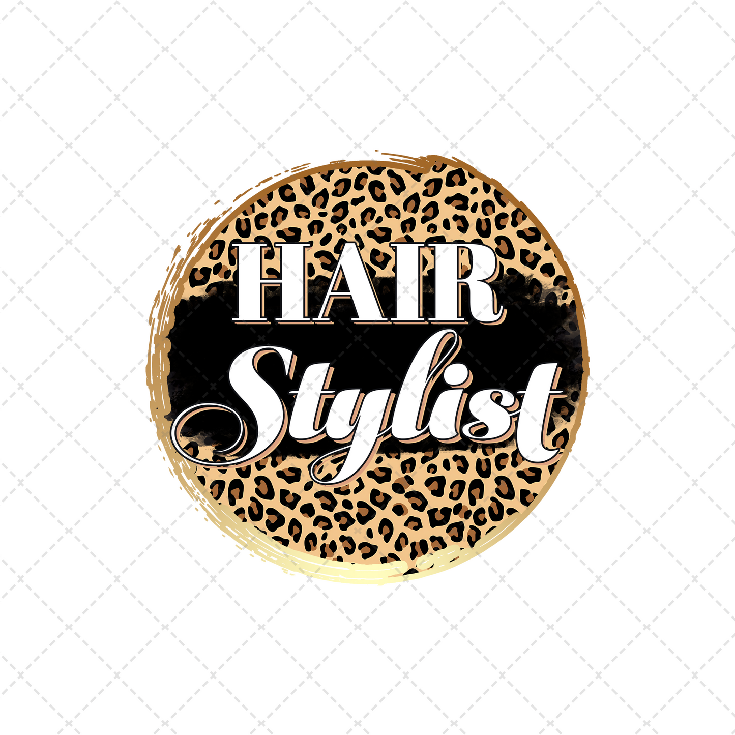 Hair Stylist Leopard Circle Transfer