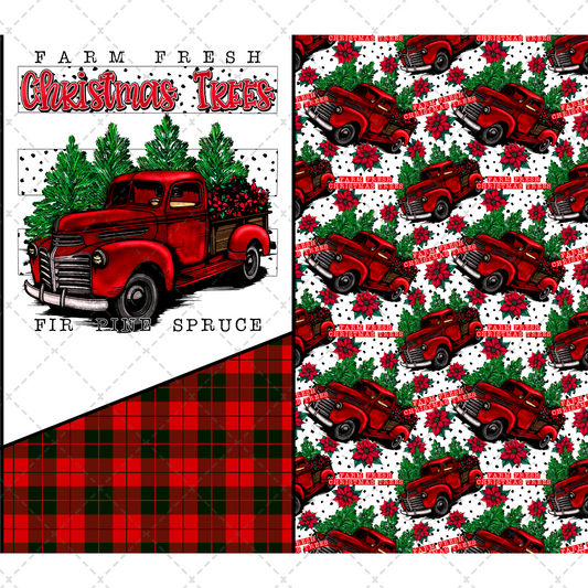 Farm Fresh Christmas Tree Tumbler Wrap - Sublimation Transfer