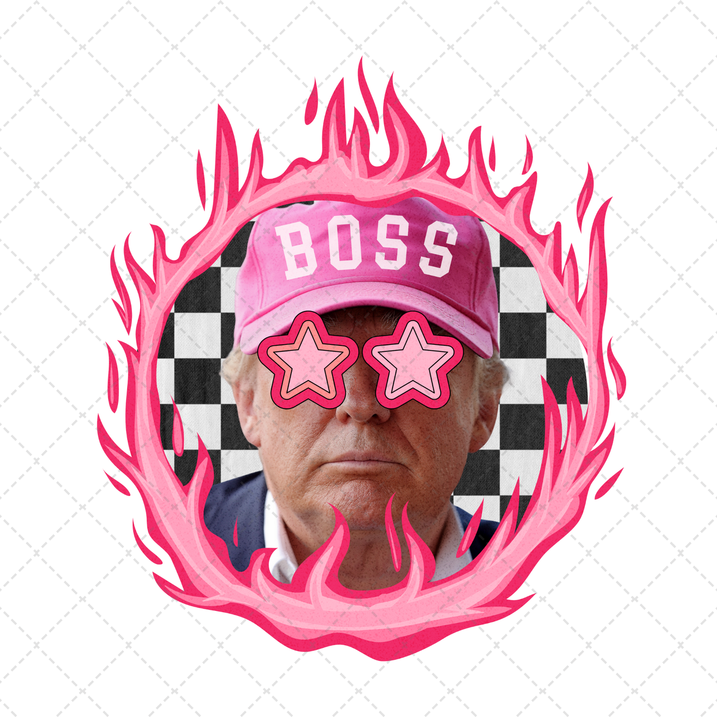 Boss Pink Flames Transfer