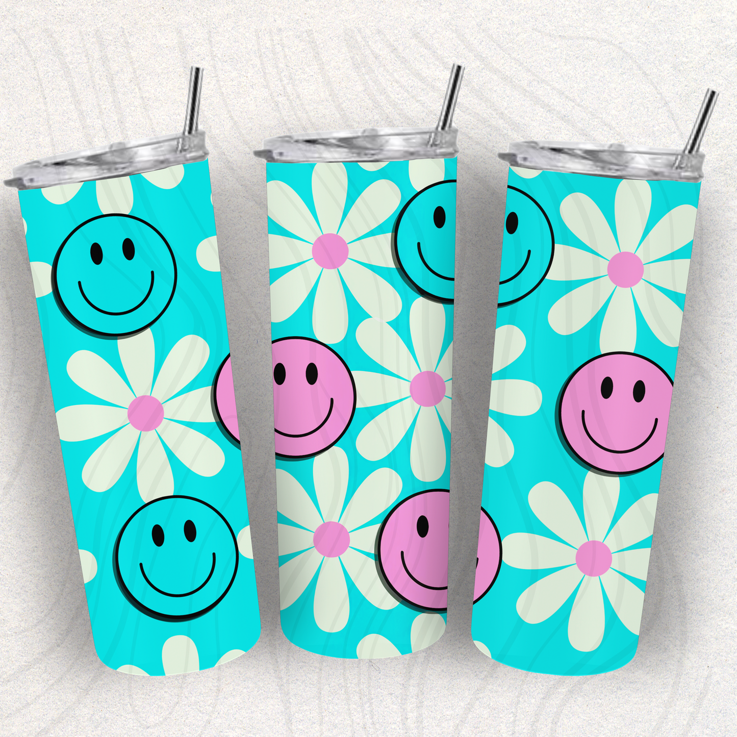 Smiley Tumbler Wrap Transfer