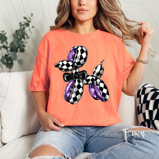 Checkered Balloon Dog Transfer