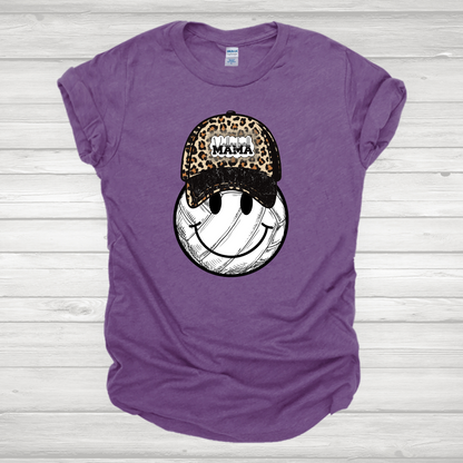 Leopard Hat Smiley Volleyball Mama Transfer