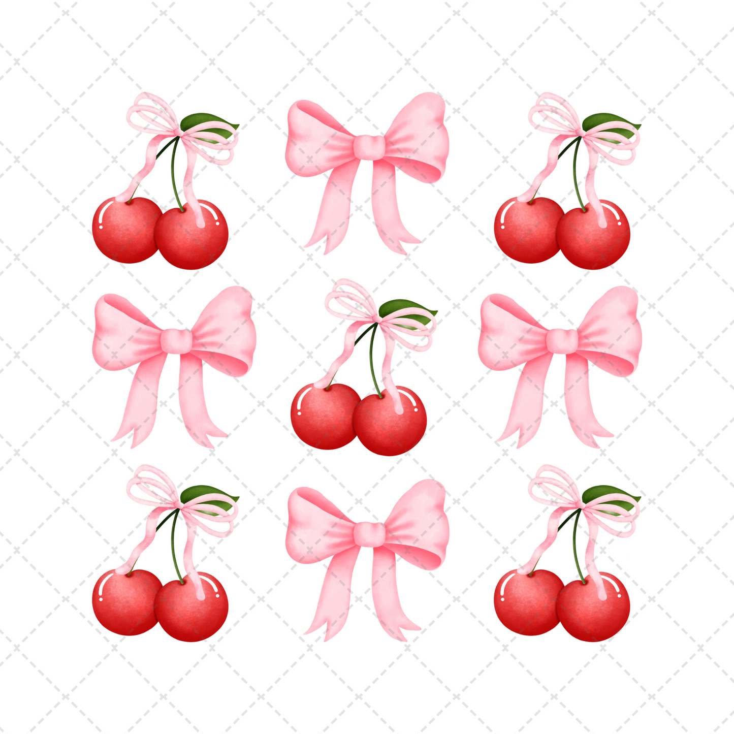 Coquette Cherry Bow Transfer