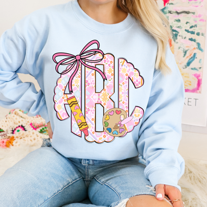 Coquette Teacher Back Pack- Custom Monogram Transfer