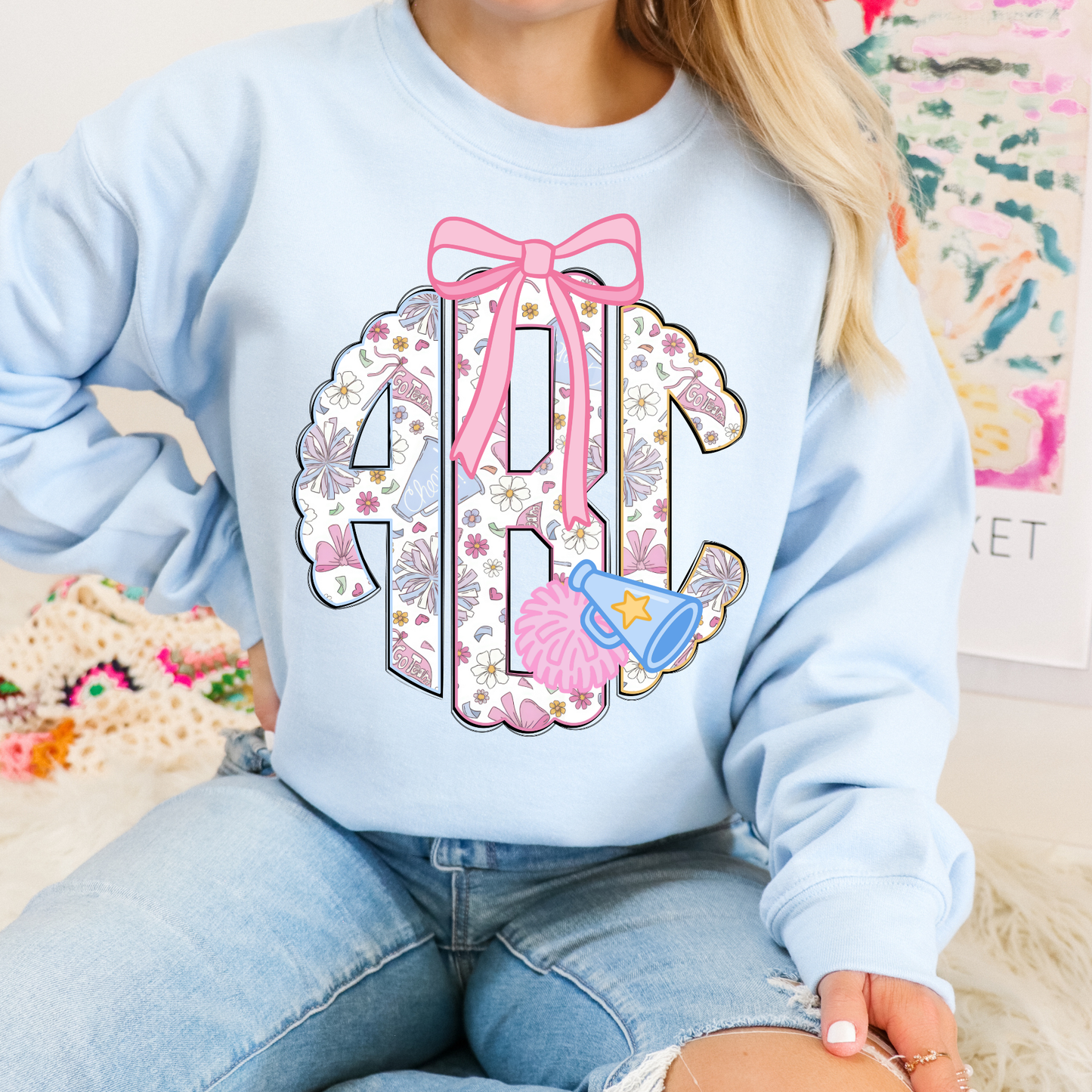 Coquette Cheer - Custom Monogram Transfer