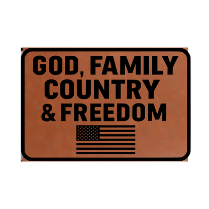 God Family Country & Freedom  Leather Patch