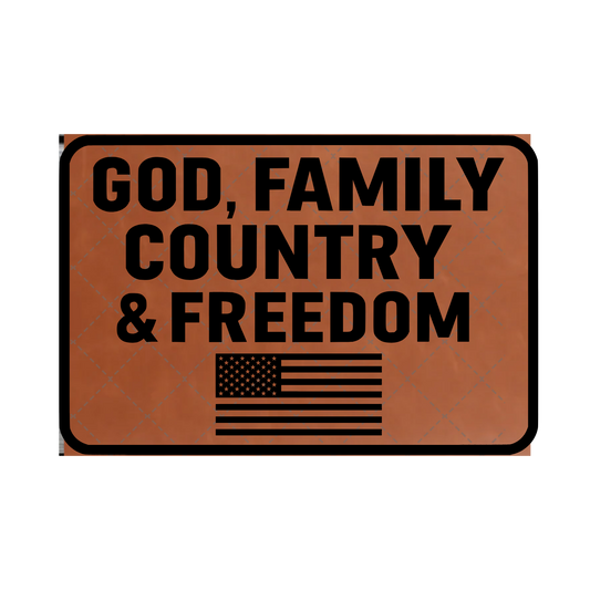 God Family Country & Freedom  Leather Patch