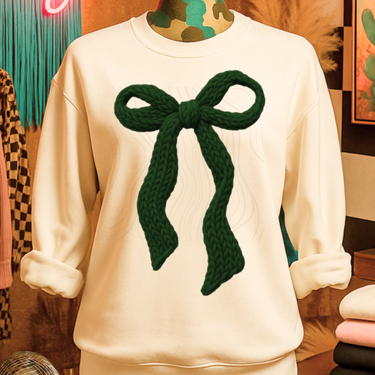 Faux Yarn Coquette Bow Transfer