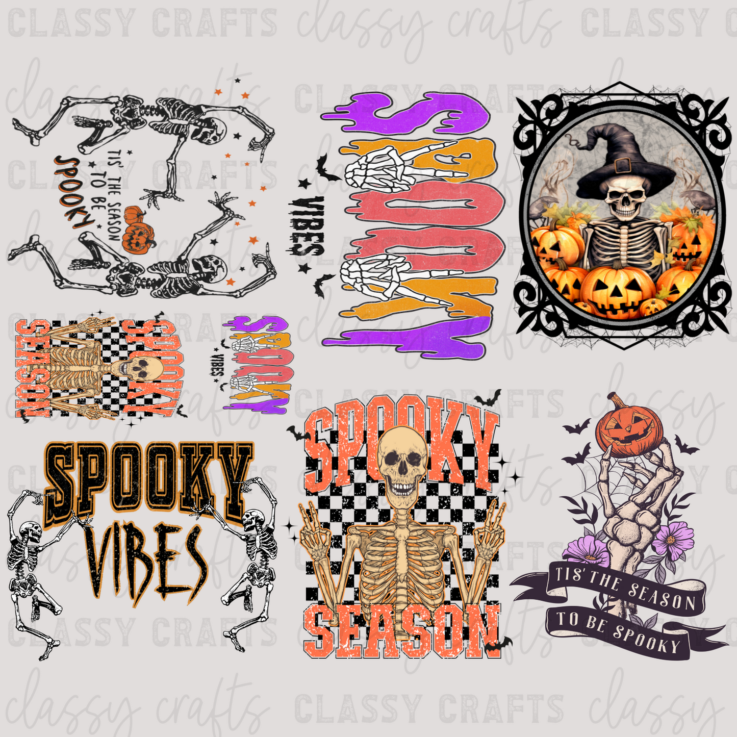 Skelly Halloween - 30x24 -PREMADE GANG SHEET