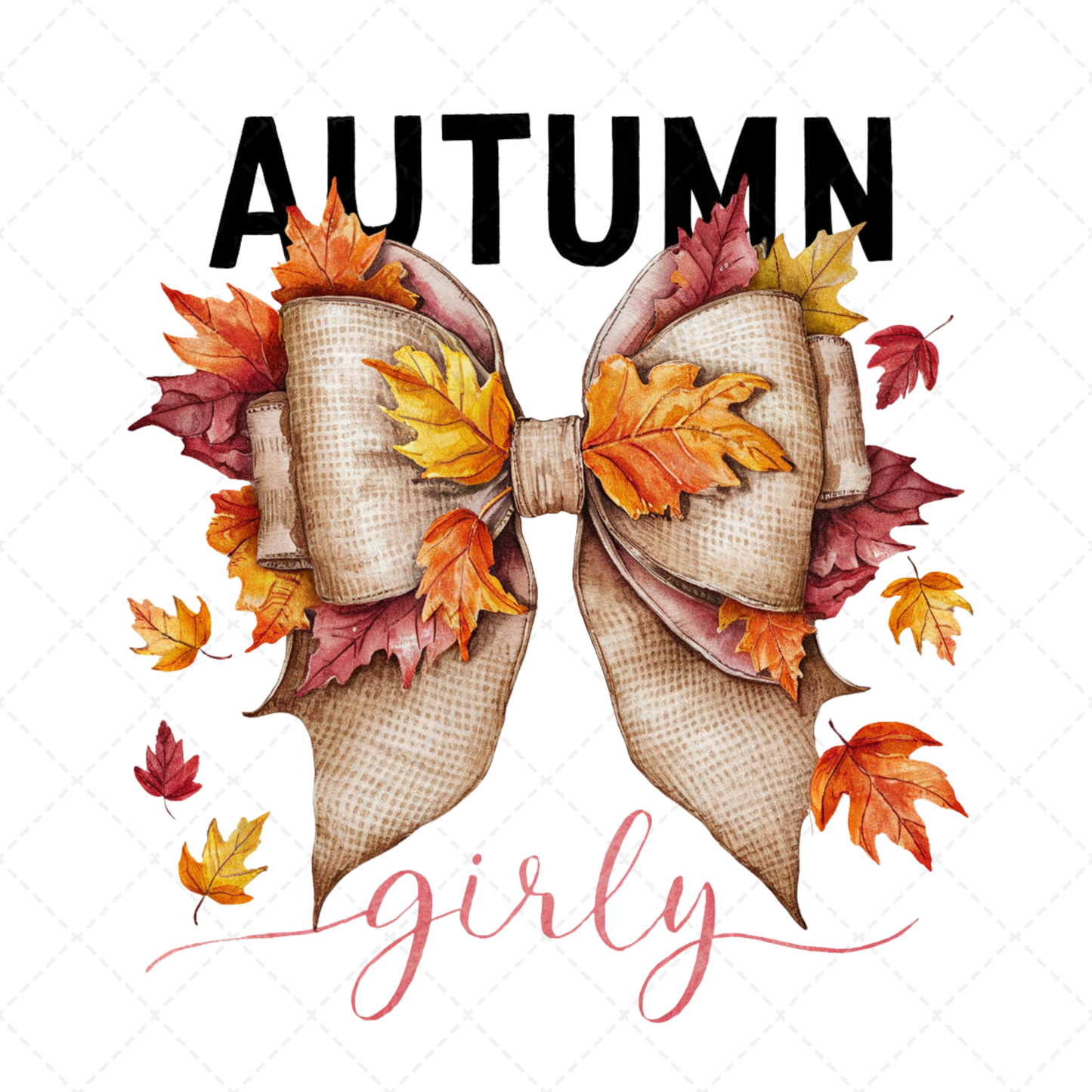 Autumn Girly With Leaves Transfer