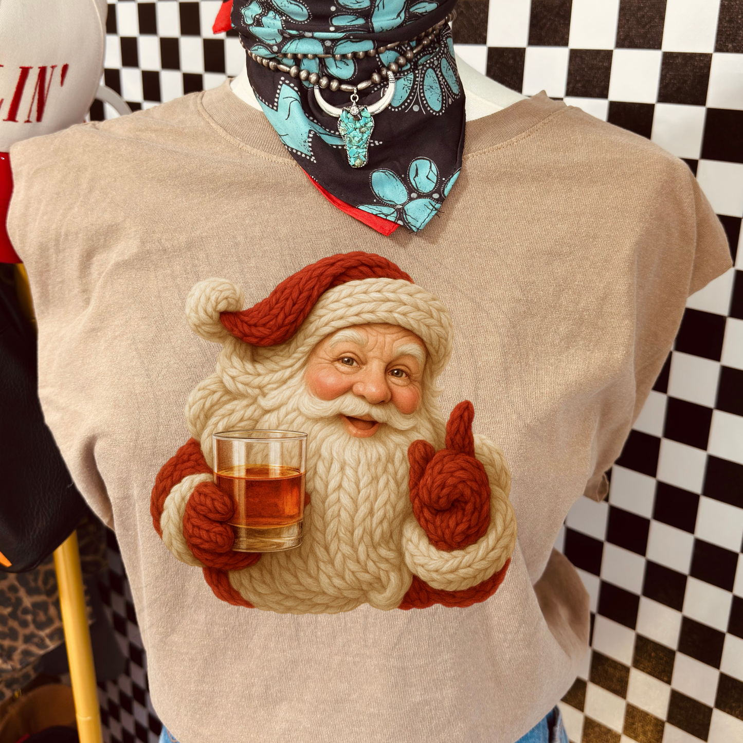 Santa With Bourbon Transfer