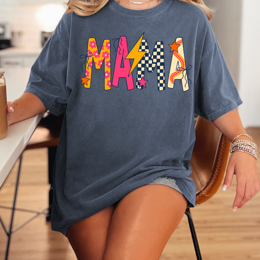 Retro Floral Mama Transfer