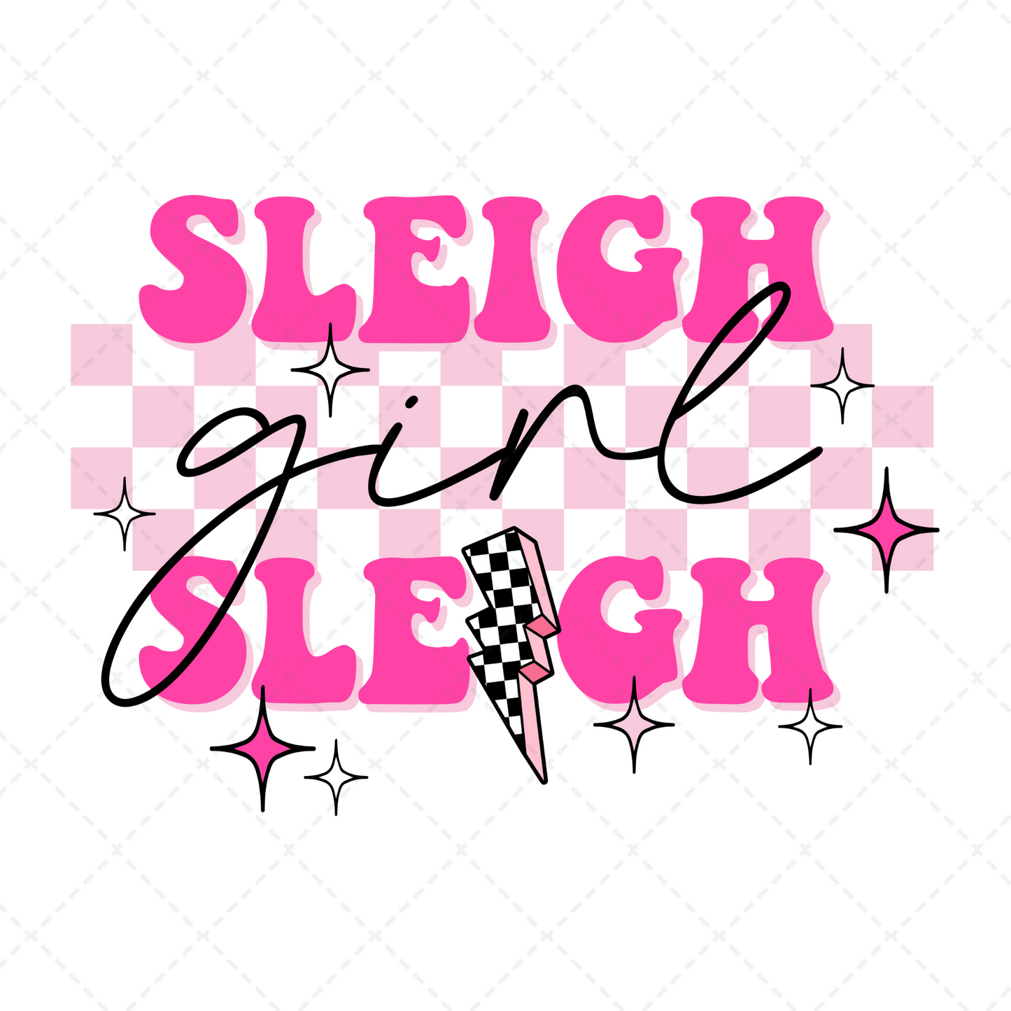 Sleigh Girl Pink Transfer