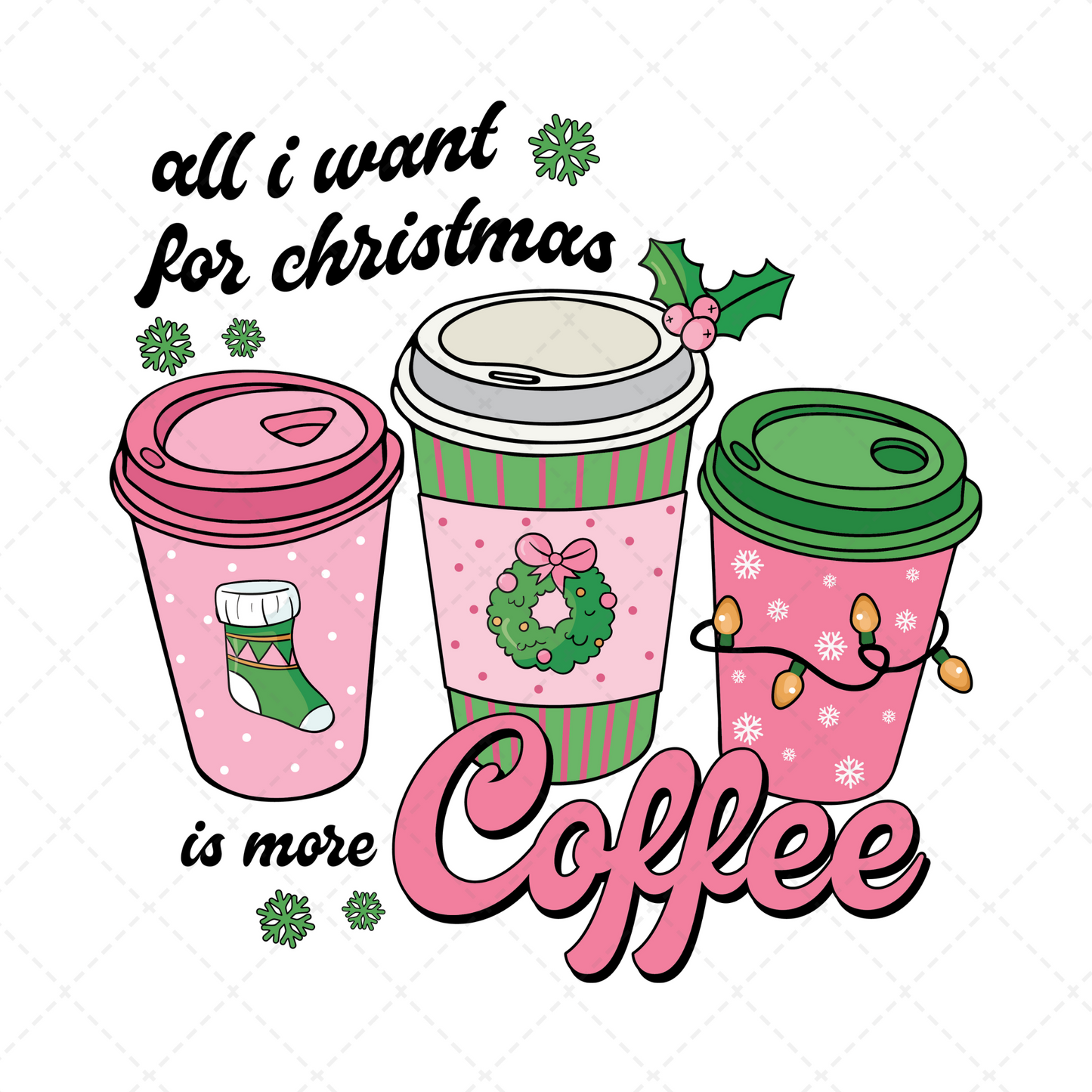 All I Want For Christmas Is More Coffee Transfer