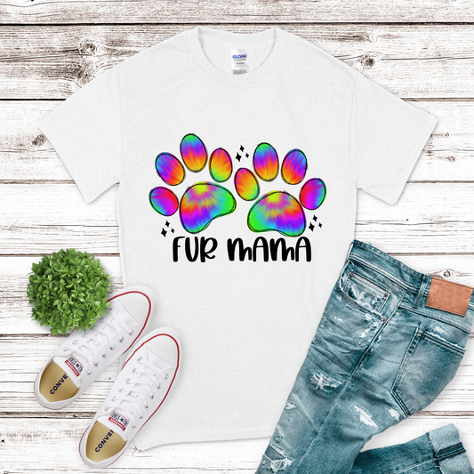 Tie Dye Fur Mama Transfer