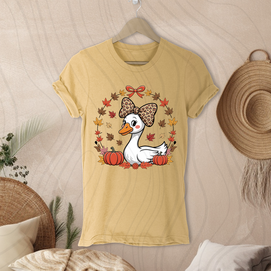 Leopard Bow Goose Circle Transfer