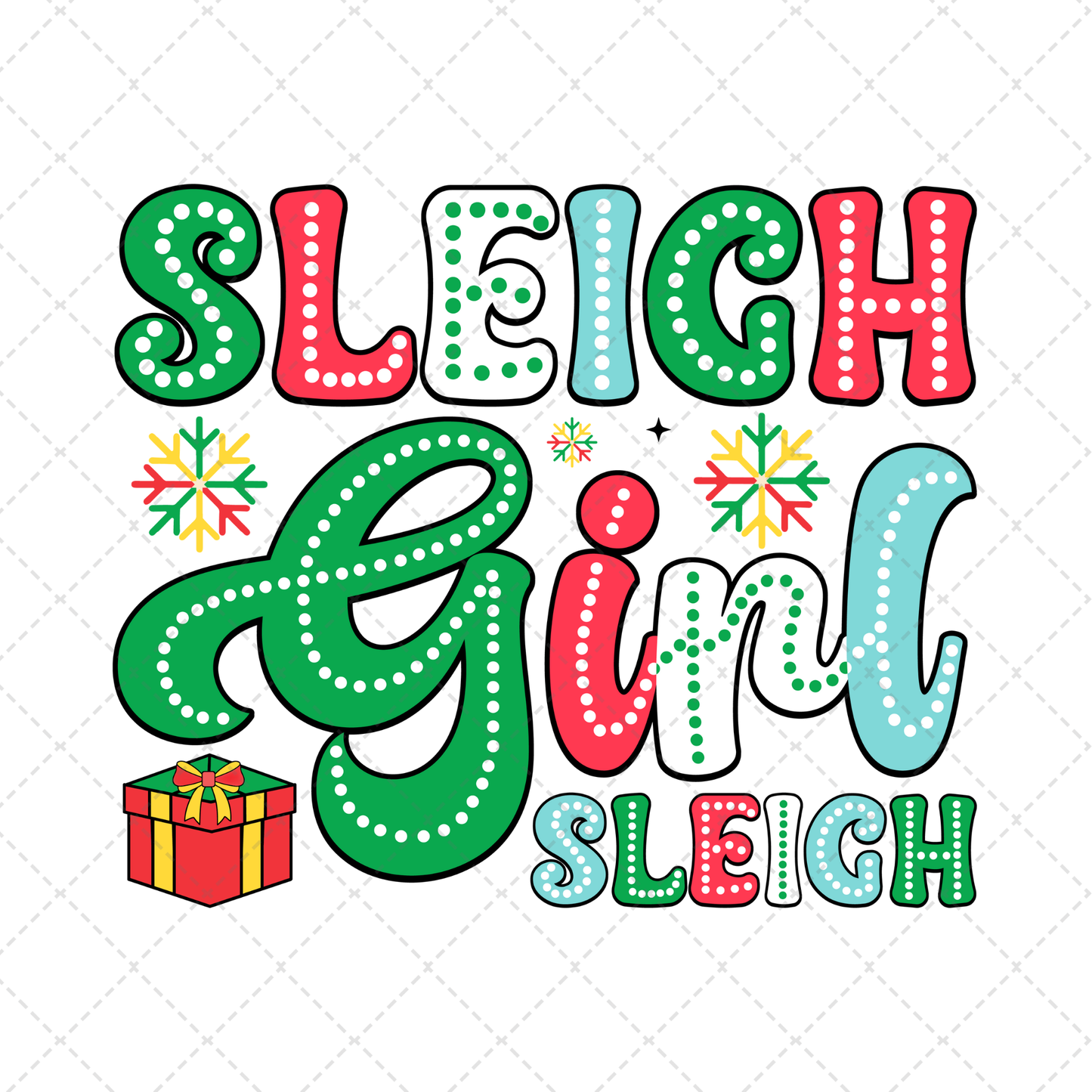 Sleigh Girl Sleigh Christmas Transfer