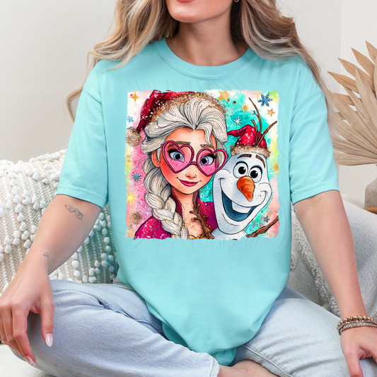 Ice Princess Watercolor Christmas Transfer