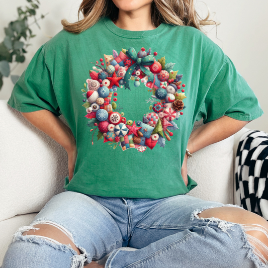 Patchwork Wreath Transfer