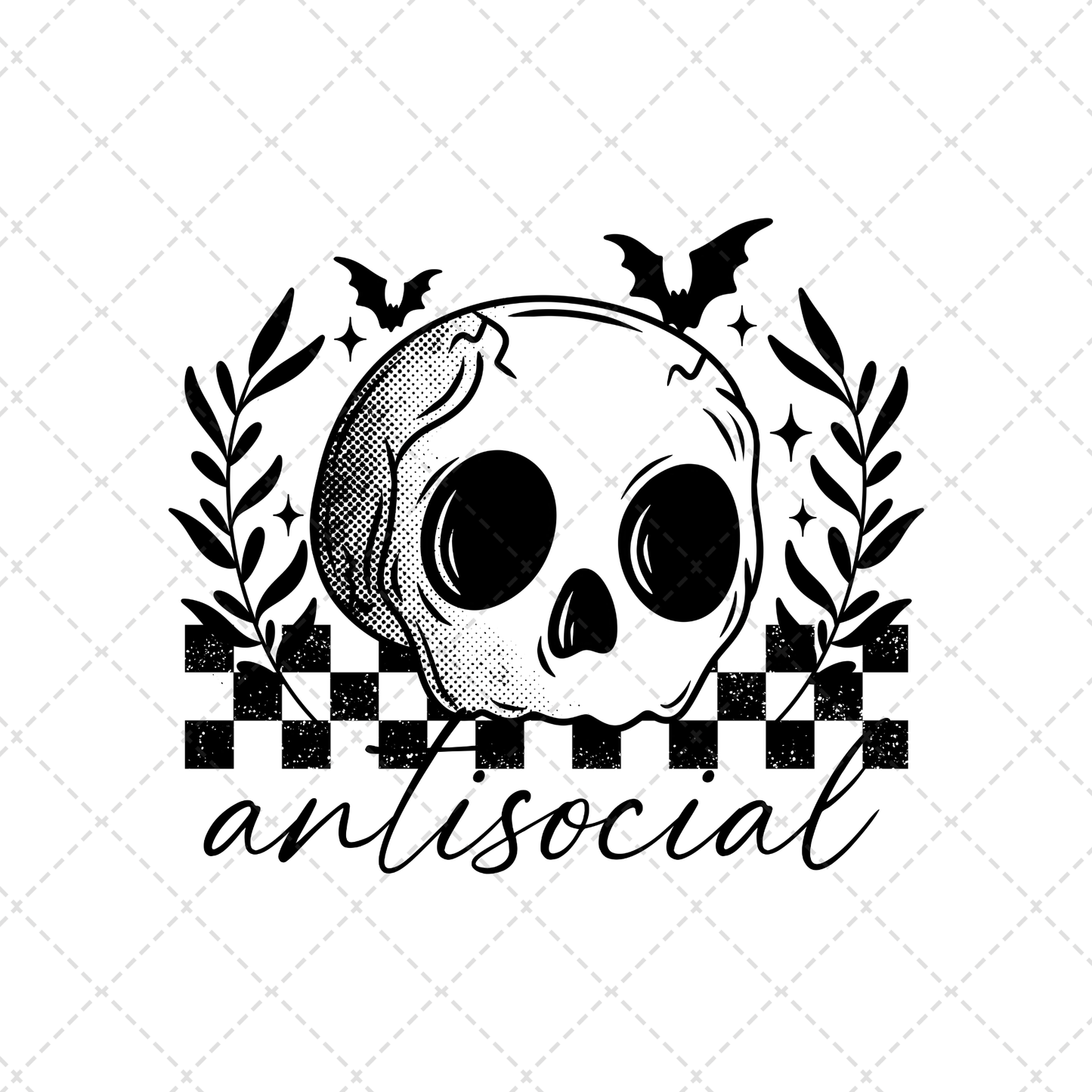 Antisocial Black Transfer **TWO PART* SOLD SEPARATELY**