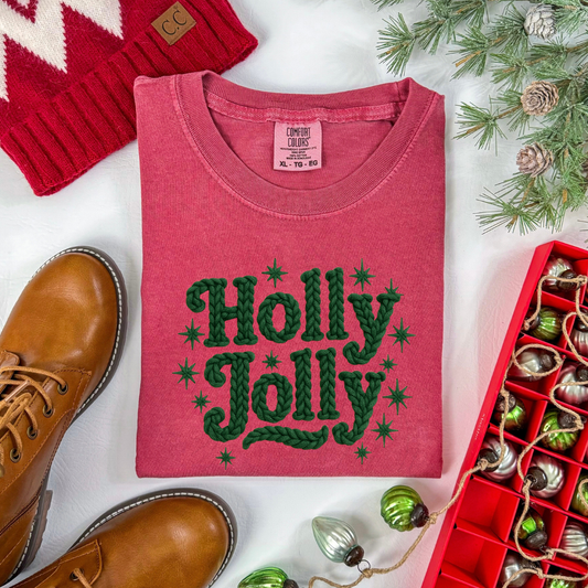 KNITTED CHRISTMAS FAUX YARN TRANSFER