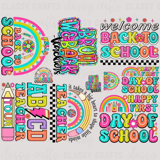 Back To School Teacher - 30x24 -PREMADE GANG SHEET