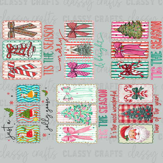Preppy Christmas Stamps 30x24 - PREMADE GANG SHEET