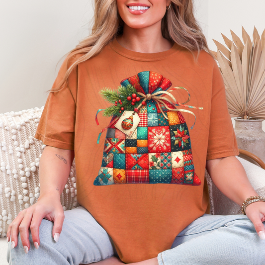 Santa Sack Patchwork Transfer