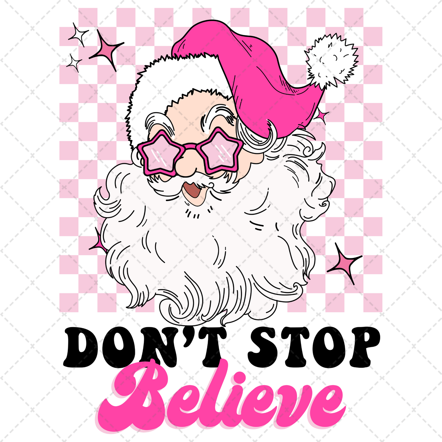 Don't Stop Believe Checkered Transfer