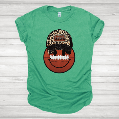 Leopard Hat Smiley Football Mama Transfer